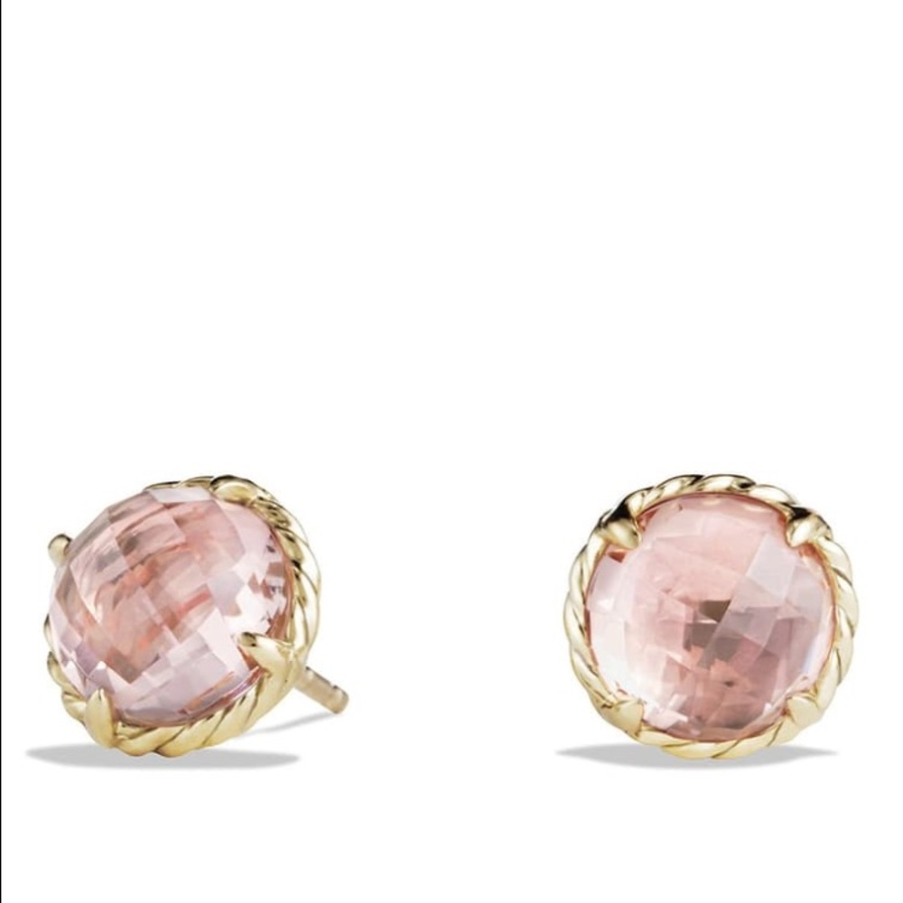 David Yurman Chatelaine Morganite 18k Earrings